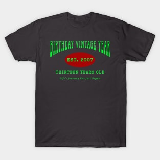 Birthday Vintage Year - Thirteen Years Old T-Shirt